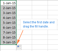 How to autofill a series in excel